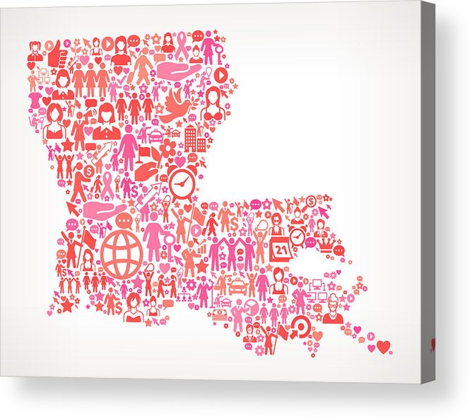 665x592 Louisiana Women's Rights Vector Icon Pattern Acrylic Print