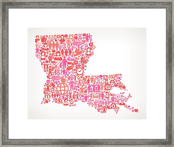 600x507 Louisiana Women's Rights Vector Icon Pattern Framed Print