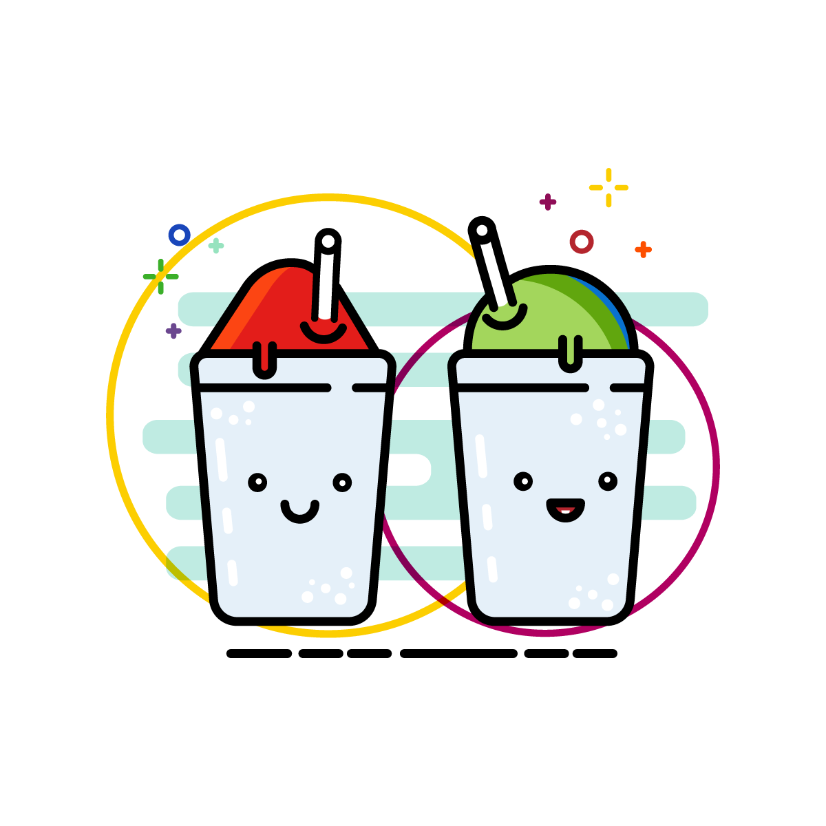 1200x1200 Snowball Shaved Ice Snow Cone Illustration Icons Kawaii
