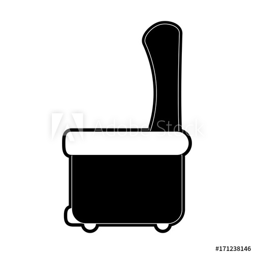 500x500 Lounge Chair Sideview Icon Image Vector Illustration Design Black