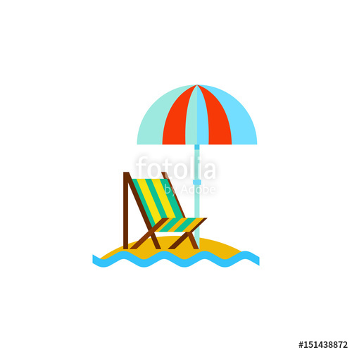 500x500 Beach Umbrella And Lounge Chair Icon Stock Image And Royalty Free