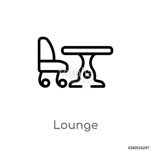 500x500 Outline Lounge Vector Icon Isolated Black Simple Line Element