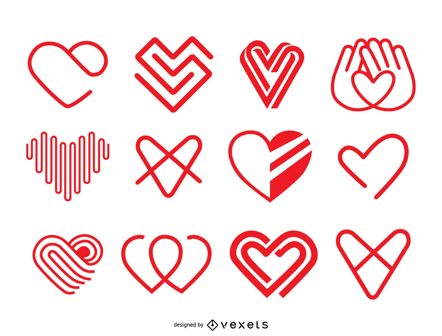 1500x1143 Heart Icon Logo Template Set