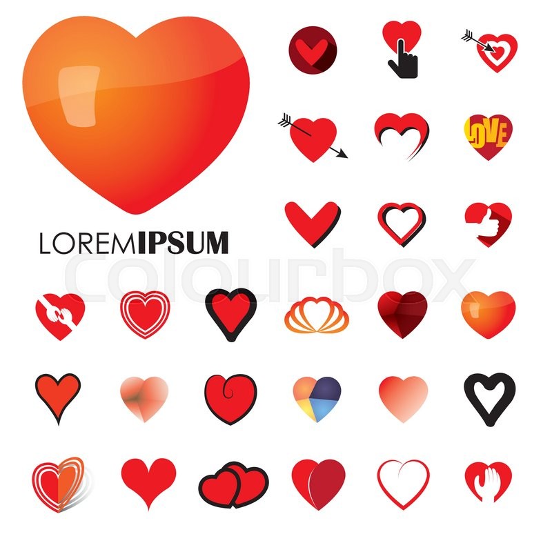 800x800 Human Heart And Love Vector Logo Icons Stock Vector Colourbox