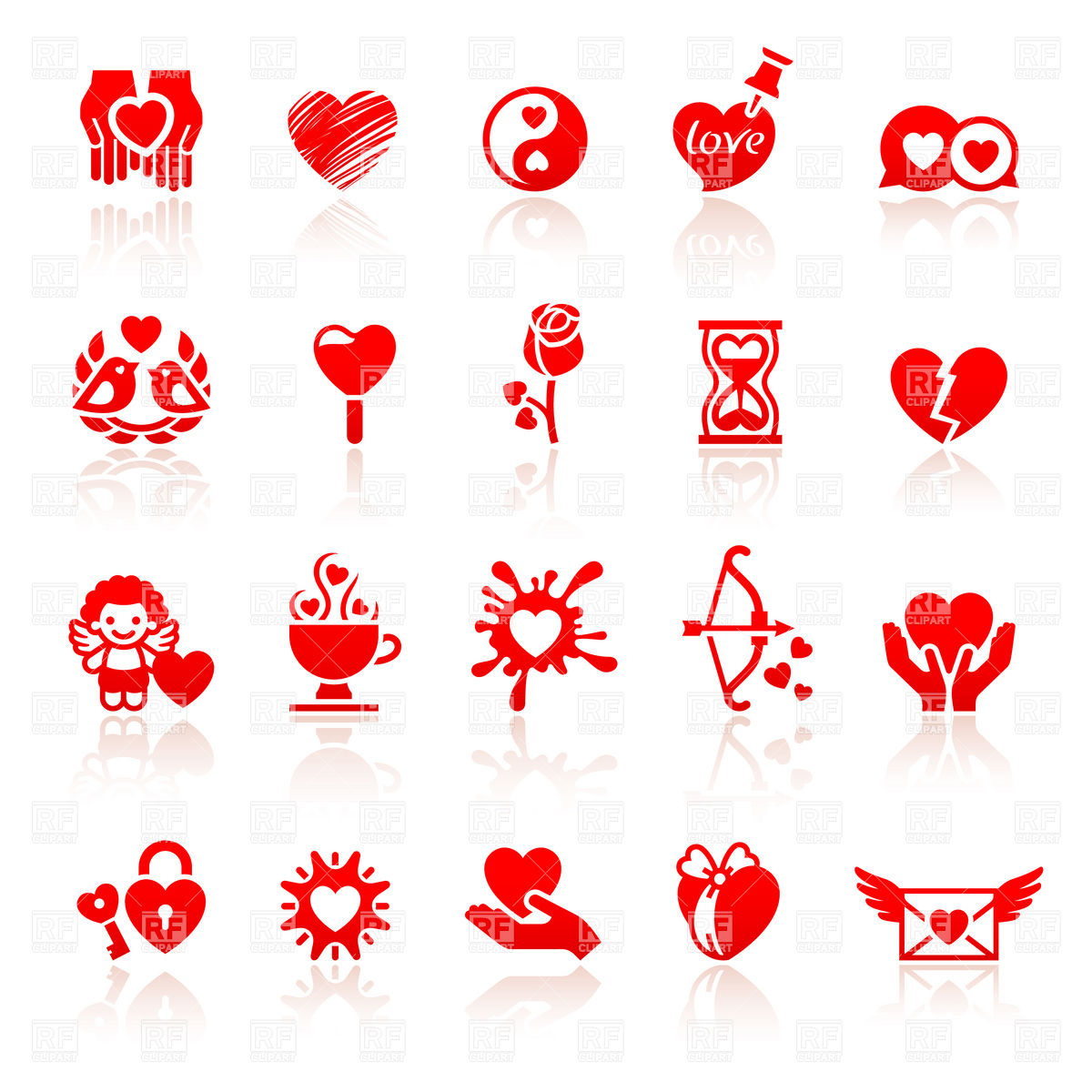 1200x1200 Valentine's Day Icons, Love And Romantic Symbols Vector Image