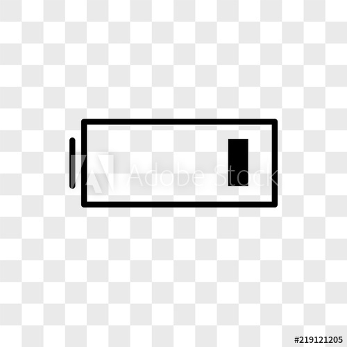 500x500 Low Battery Vector Icon On Transparent Background, Low Battery