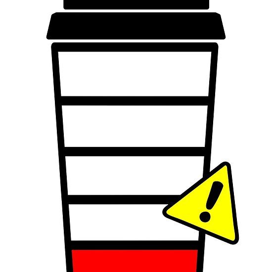 550x550 Low Caffeine, Low Battery, Icons Only, Coffee Poster Stickers