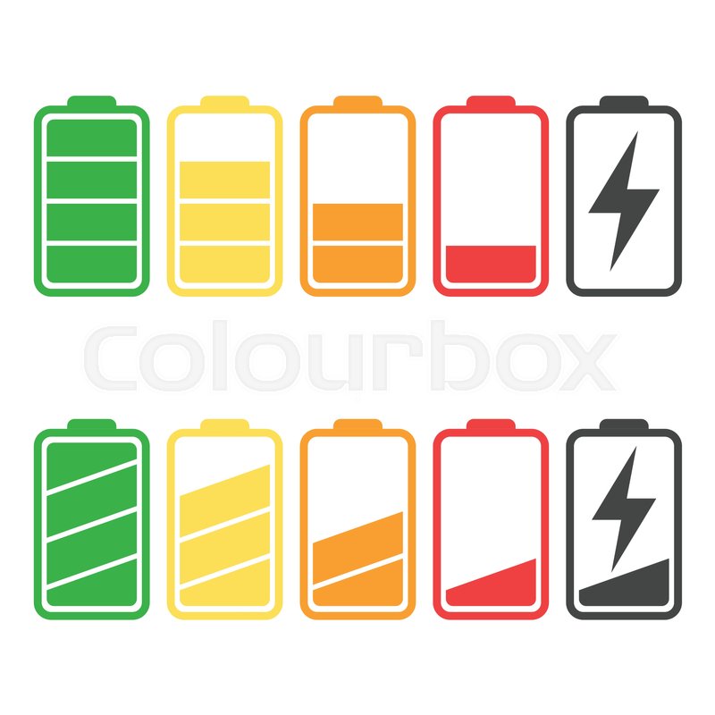 800x800 Battery Icon Vector Set Isolated On Stock Vector Colourbox