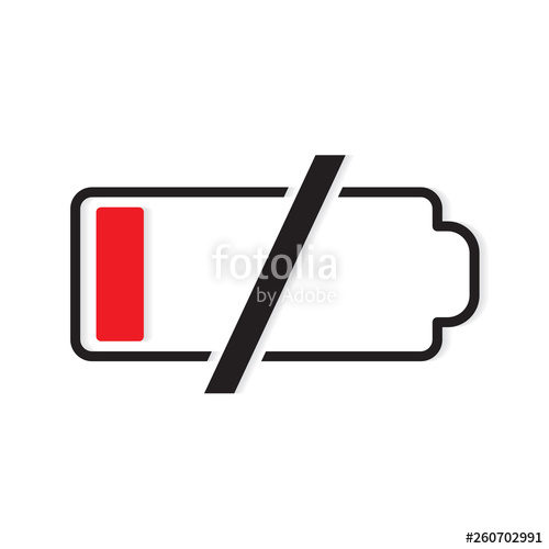 500x500 Low Battery Icon Vector Illustration Stock Image And Royalty