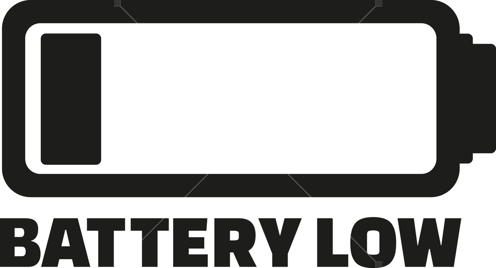 1000x540 Battery Low Icon Symbol Royalty Free Stock Image