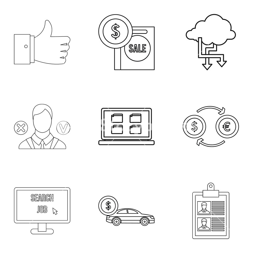 1000x1000 Low Price Icons Set Outline Set Of Low Price Vector Icons