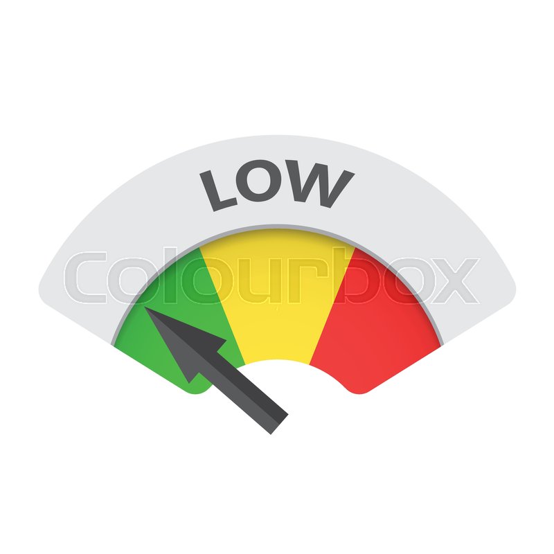800x800 Low Level Risk Gauge Vector Icon Low Stock Vector Colourbox