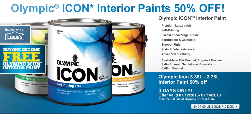 1000x455 Lowes Olympic Icon Interior Paints Off Canadian Freebies