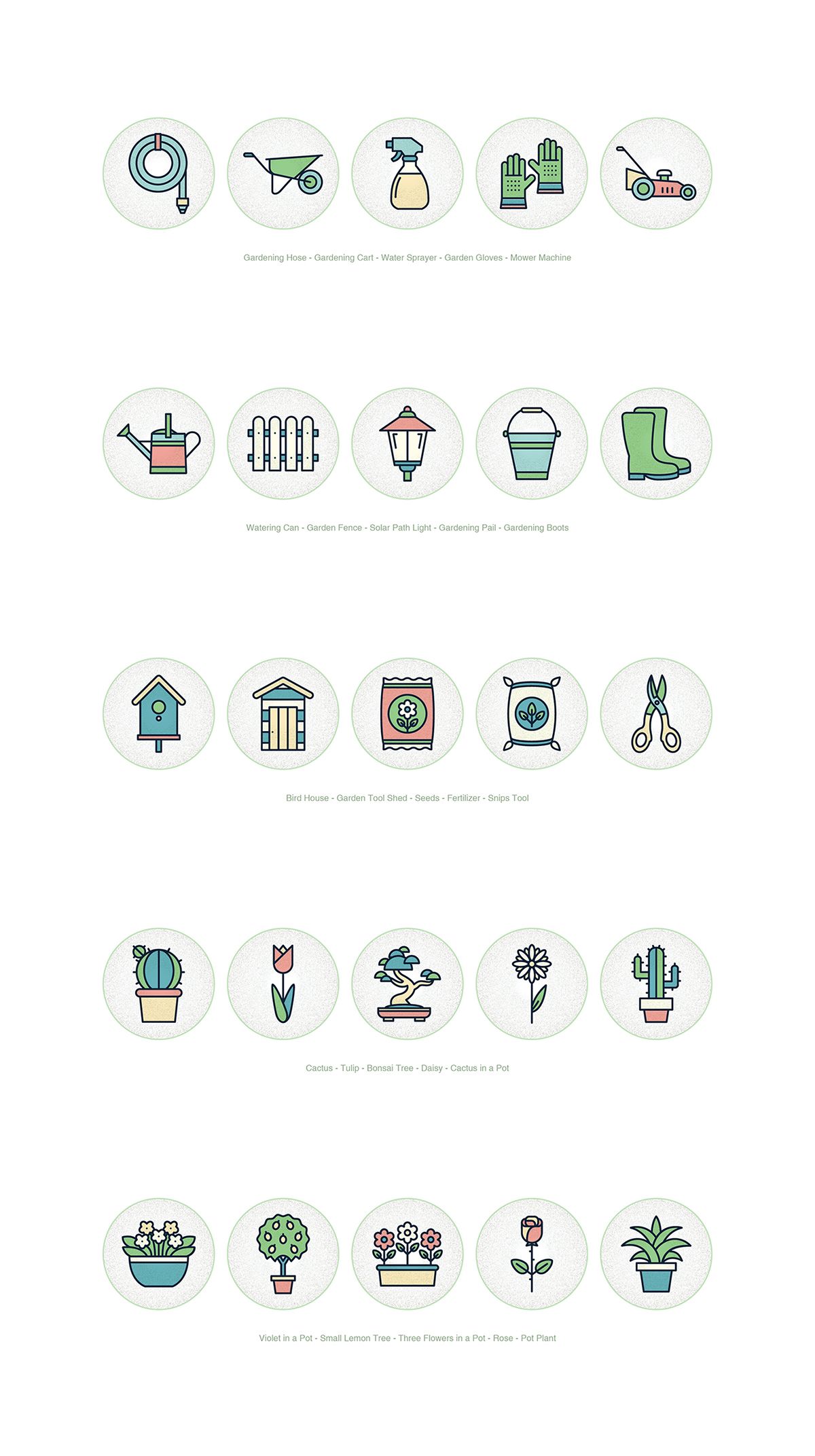 1200x2145 Gardening Icon Set