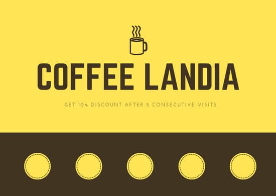 Yellow Brown Coffee Icon Loyalty Card 550x390 Yellow Brown Coffee Icon Loyalty Card