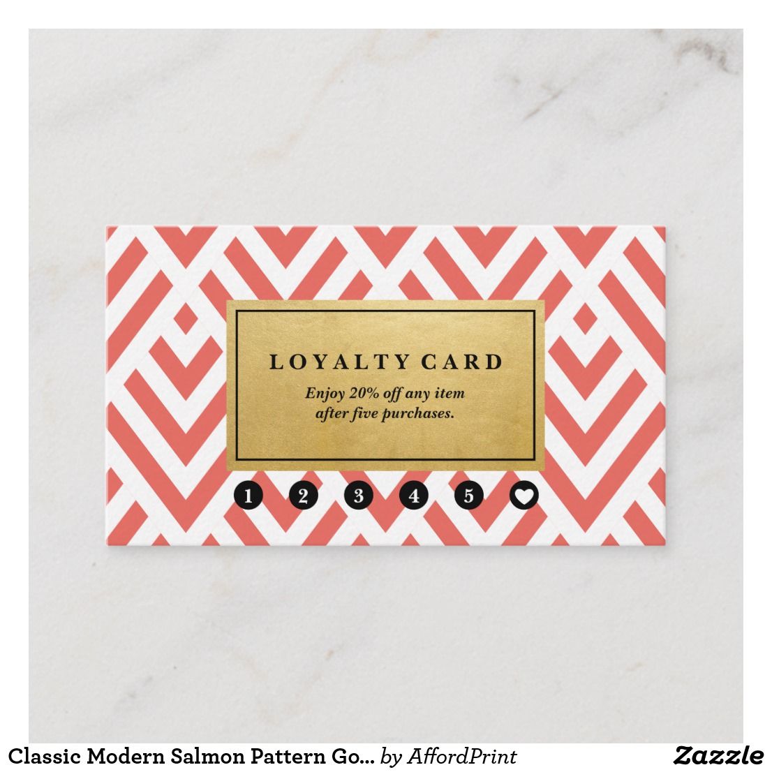 Classic Modern Salmon Pattern Gold Loyalty Business Card Zazzle 1106x1106 Classic Modern Salmon Pattern Gold Loyalty Business Card Zazzle
