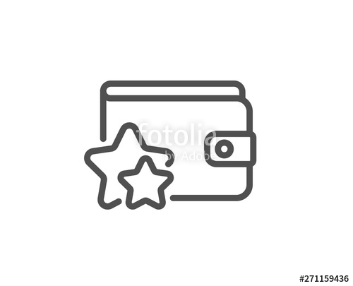 500x405 Loyalty Program Line Icon Bonus Points Discount Wallet Symbol