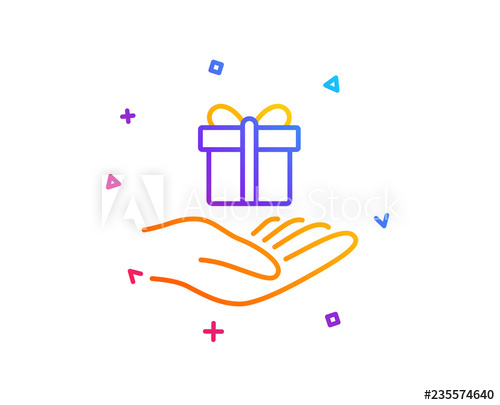 500x405 Loyalty Program Line Icon Gift Box Sign Present Symbol Gradient