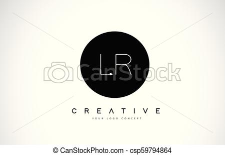 450x309 Lr L R Logo Design With Black And White Creative Text Letter