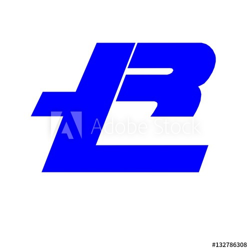 500x500 Vector Initial Letter Lr Logo Icon Blue Color Design Template