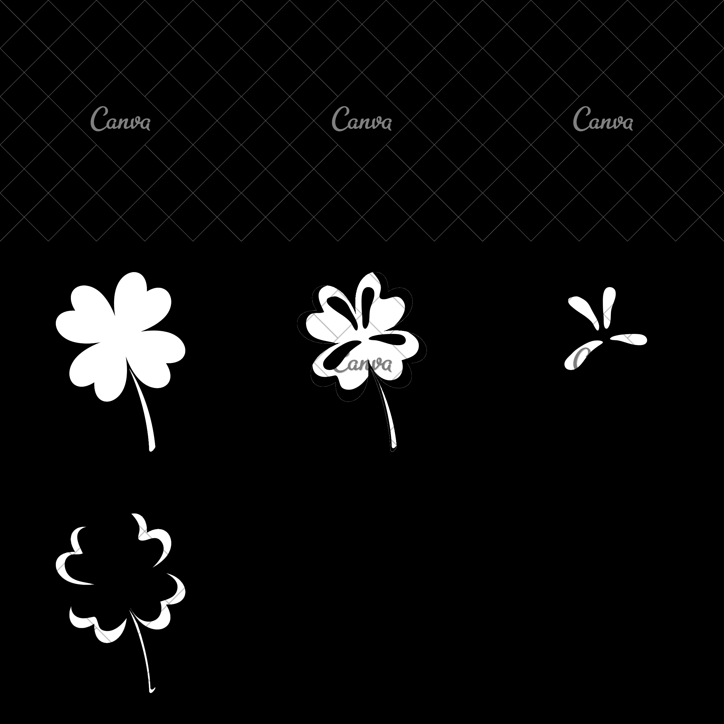 2400x2400 Clover Plant Leaf Lucky Icon Vector Graphic