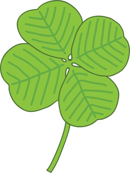 451x599 Simple Lucky Four Leaf Clover Cartoon Icon Vinyl Decal Sticker