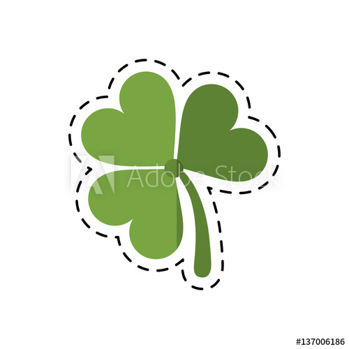 500x500 Cartoon St Patricks Day Clover Lucky Icon Vector Illustration