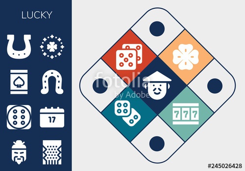 500x350 Lucky Icon Set Stock Image And Royalty Free Vector