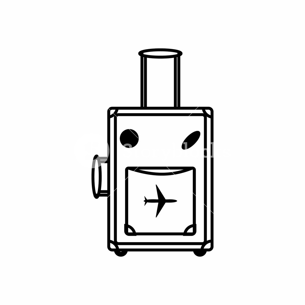 1000x1000 Luggage Icon In Outline Style Isolated On White Background Travel