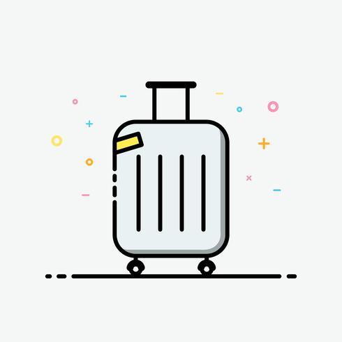 490x490 Suitcase Icon Vector Travel Bag In Filled Outline Style