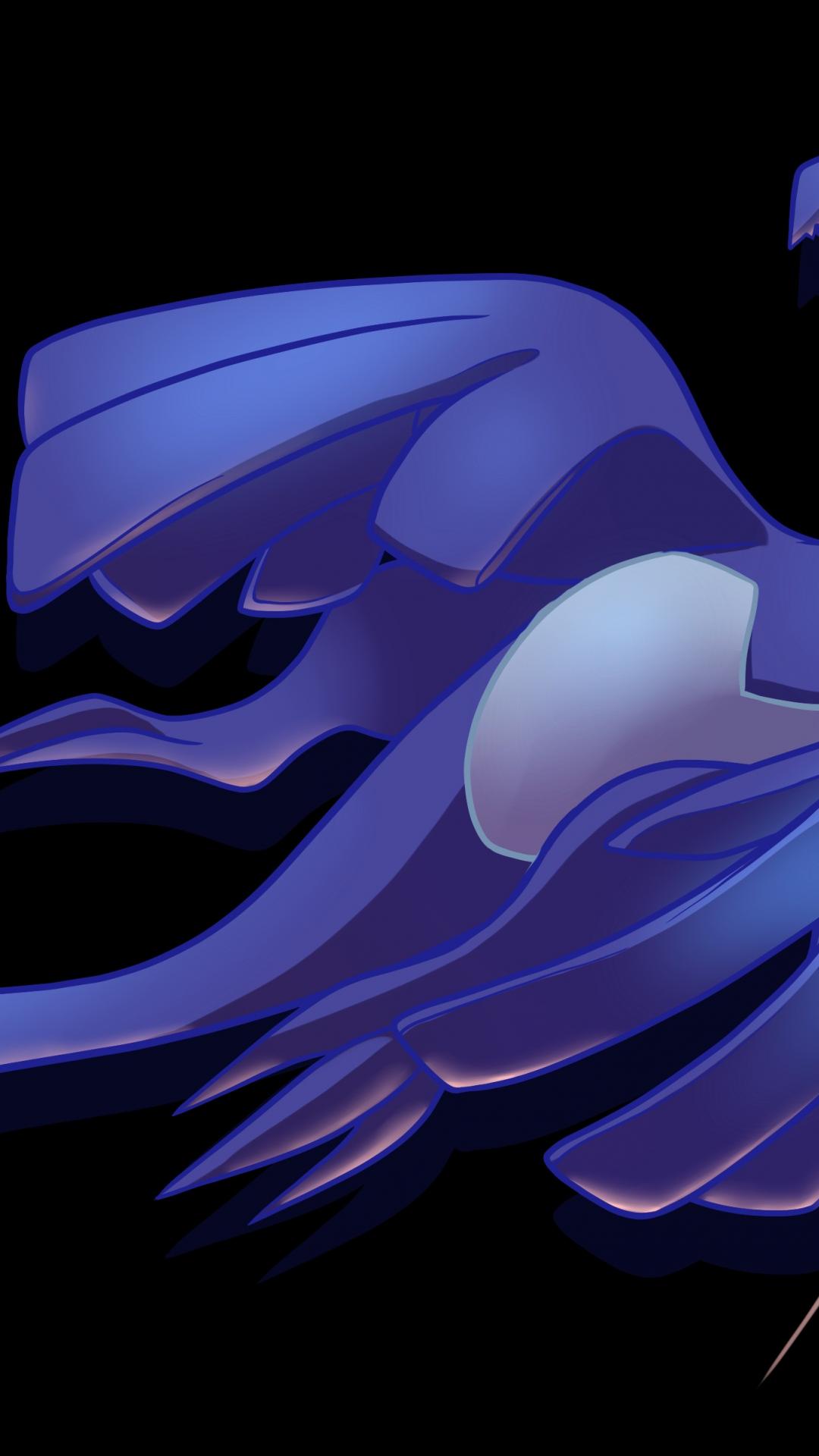 1080x1920 Lugia Pokemon Shadow Black Background Wallpaper