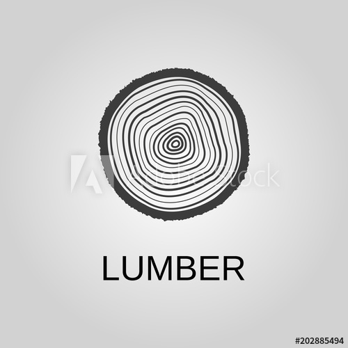 500x500 Lumber Icon Lumber Symbol Flat Design Stock