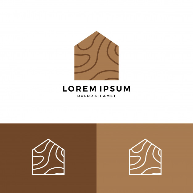 626x626 Wood House Home Grain Timber Lumber Logo Icon Vector Premium