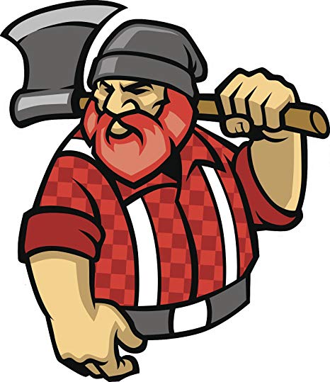 466x539 Simple Lumberjack Cartoon Icon Vinyl Decal Sticker