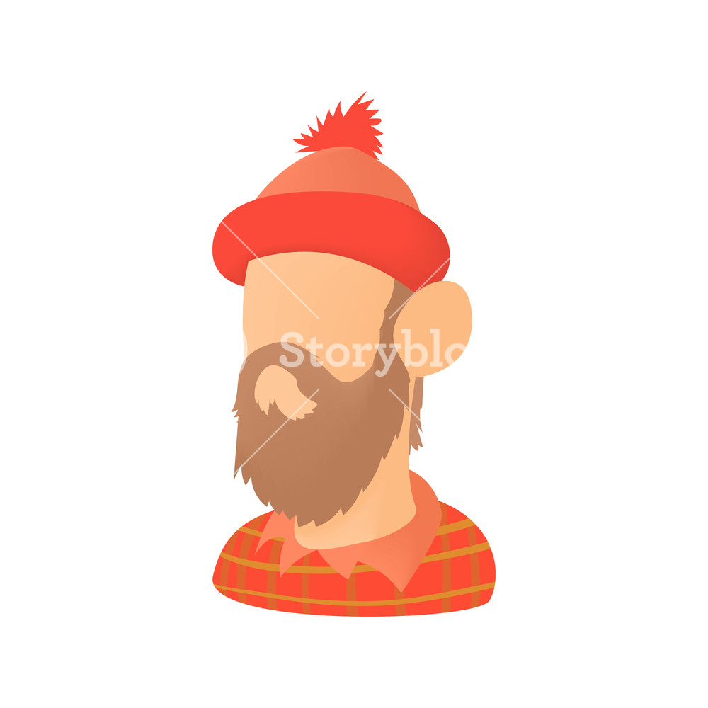 1000x1000 Lumberjack Icon In Cartoon Style On A White Background Royalty