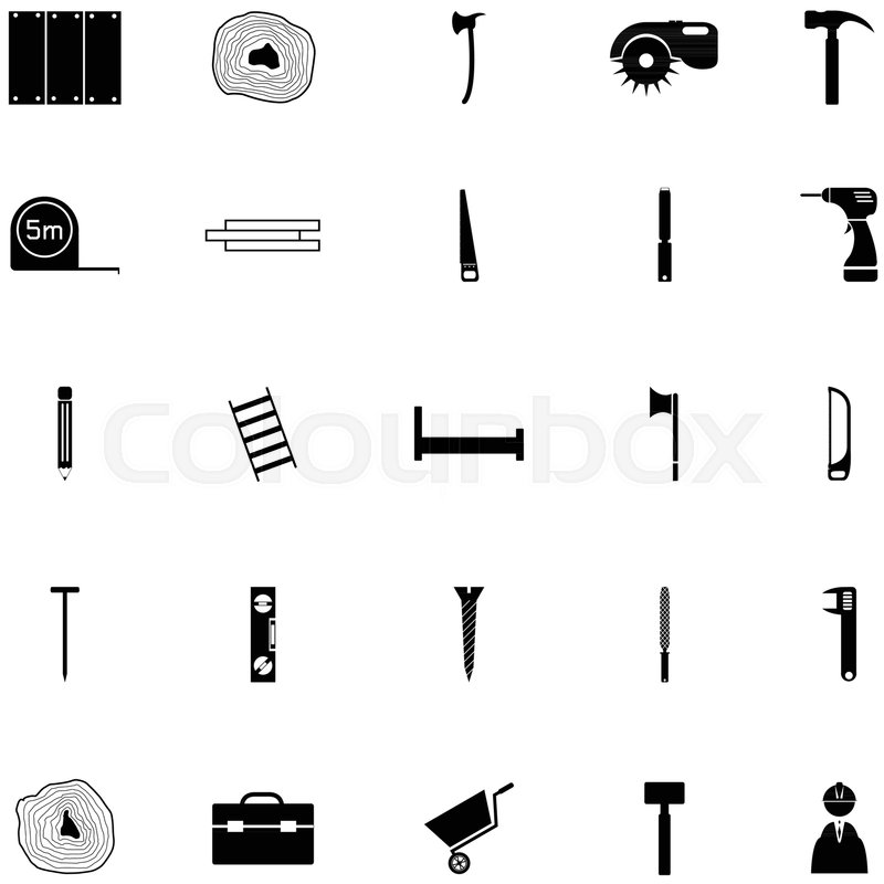 800x800 Lumberjack Icon Set Stock Vector Colourbox