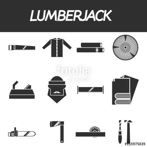 500x500 Lumberjack Icon Set Stock Image And Royalty Free Vector