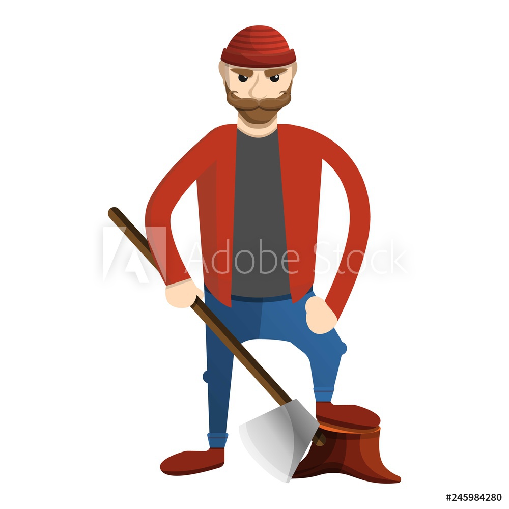 1000x1000 Photo Art Print Concentrated Lumberjack Icon Europosters