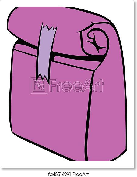 450x580 Free Art Print Of Paper Pink Lunch Bag Icon, Icon Cartoon Paper