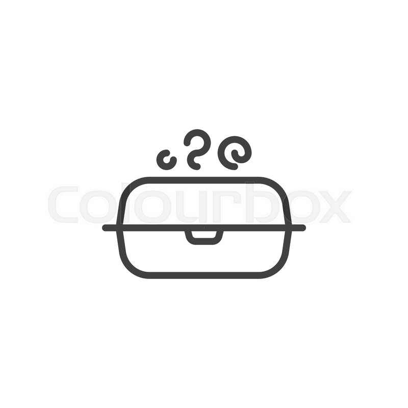 800x800 Lunch Box With Hot Food Line Icon Stock Vector Colourbox