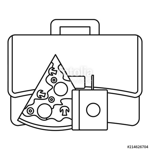 500x500 Pizza Lunch Bag Icon Outline Illustration Of Pizza Lunch Bag