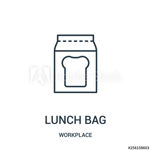500x500 Lunch Bag Icon Vector From Workplace Collection Thin Line Lunch