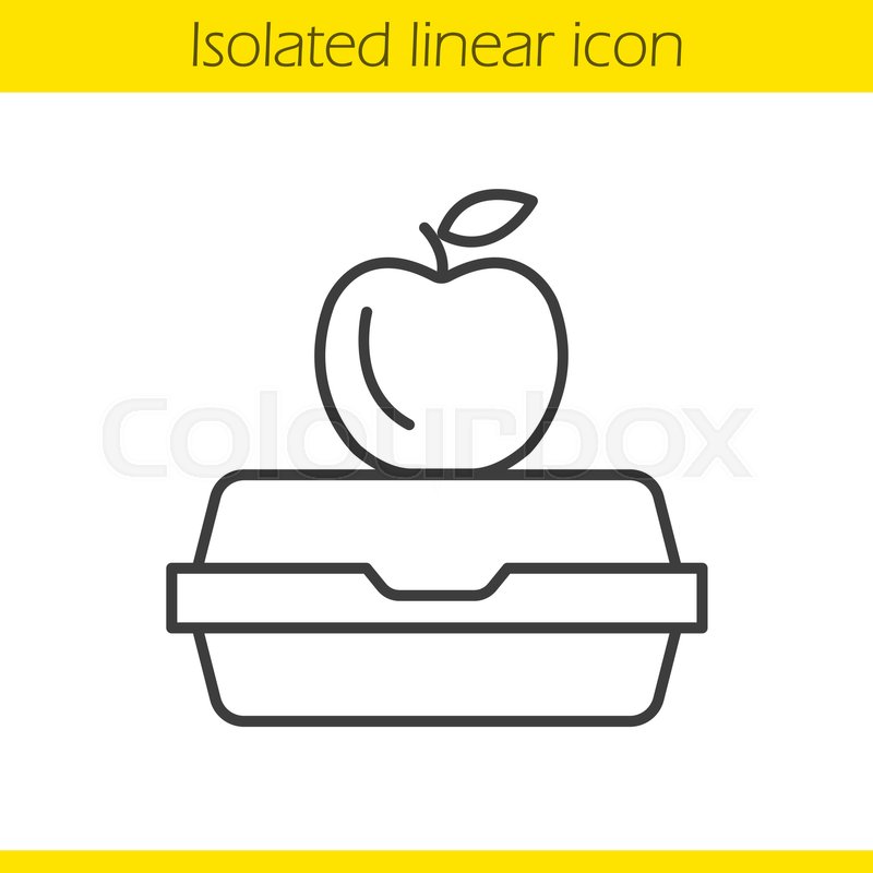 800x800 Lunchbox Linear Icon Thin Line Stock Vector Colourbox