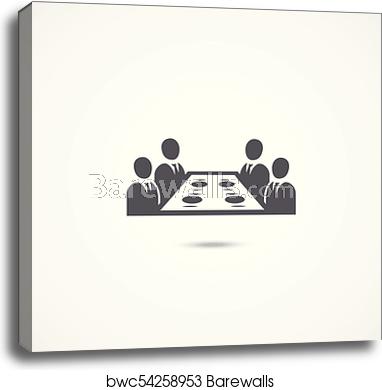 382x390 Business Lunch Icon, Canvas Print Barewalls Posters Prints