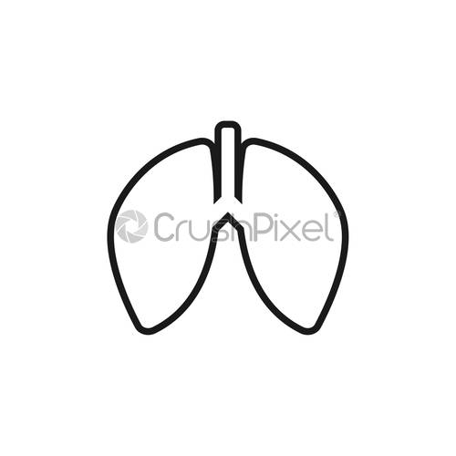 500x500 Lung Icon Design Template Vector Isolated
