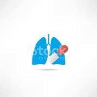 200x200 Human Lung Icon Stock Vectors
