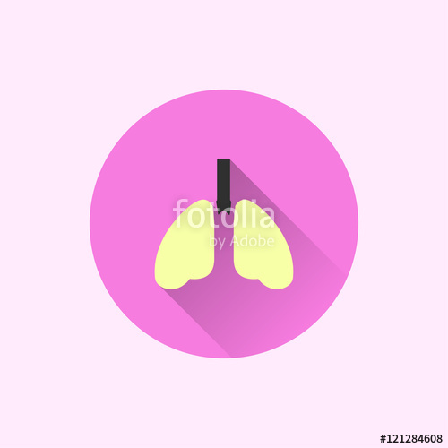 500x500 Lung Icon Flat Style Stock Image And Royalty Free Vector
