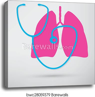 382x390 Human Lung Icon, Canvas Print Barewalls Posters Prints