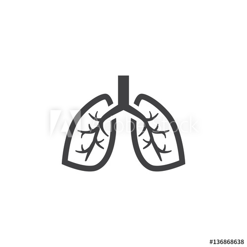 500x500 Human Lung Icon On The White Background
