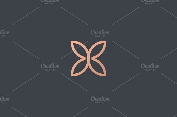 580x386 Abstract Butterfly Flower Simple Vector Logotype Line Minimal